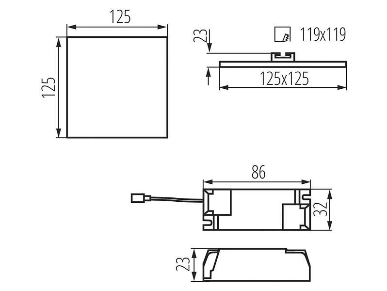 Plafon Arel LED aluminiowy 12,5 cmbiały