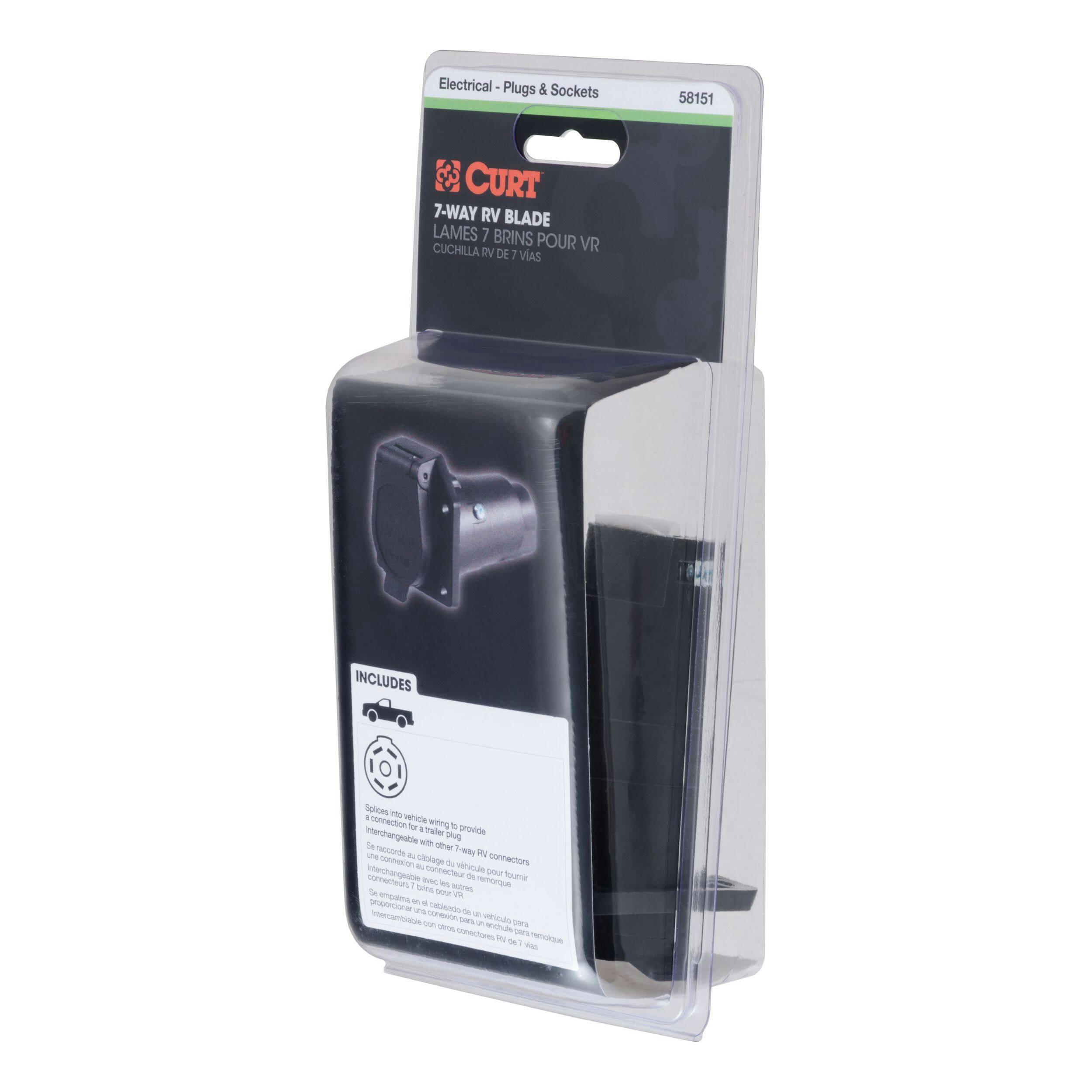 CURT 58151 7-Way Vehicle Connector Plug & Socket