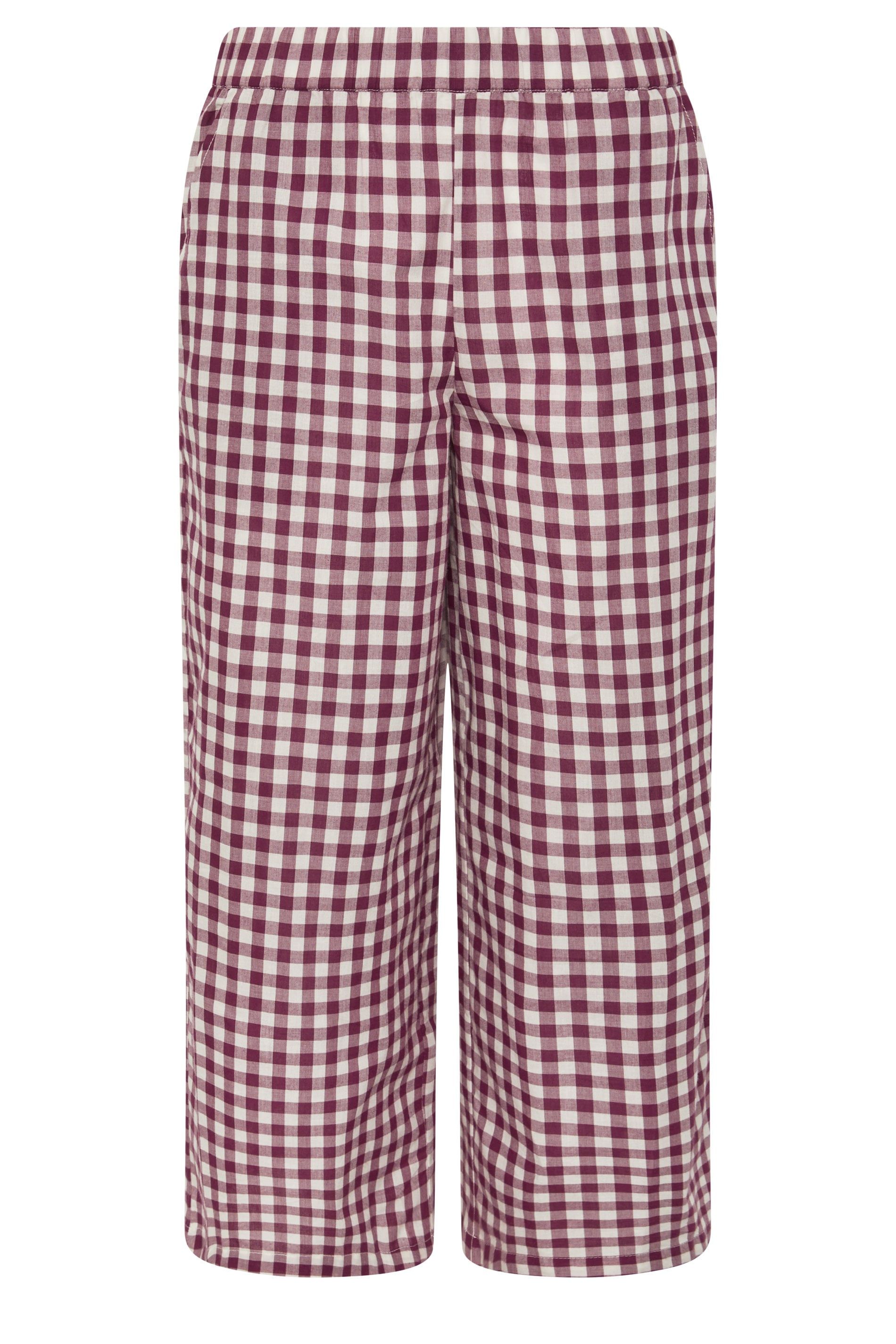 PixieGirl Petite Gingham Cotton Wide Leg Trousers