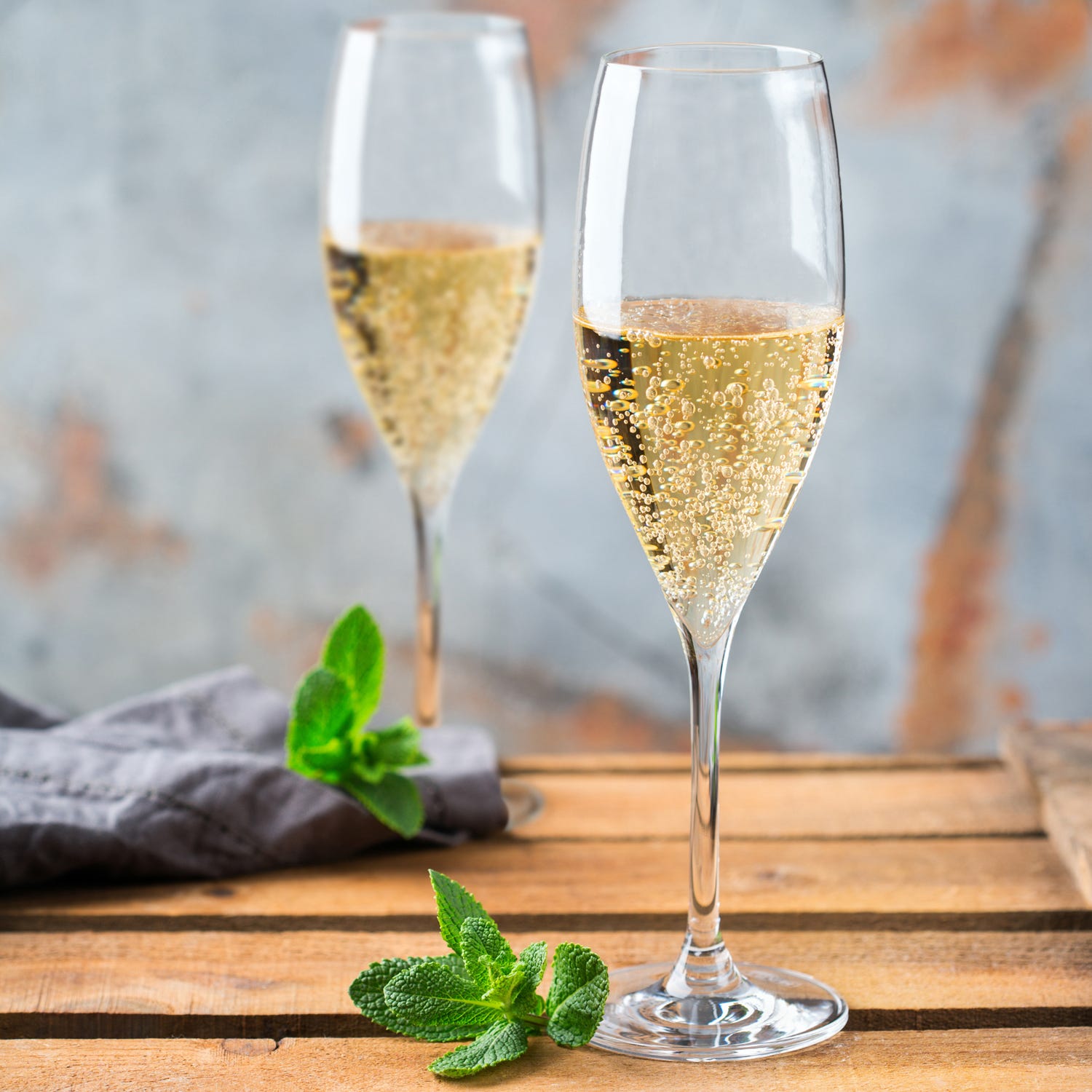 Set 6 flute Champagne Io vino in vetro cristallo