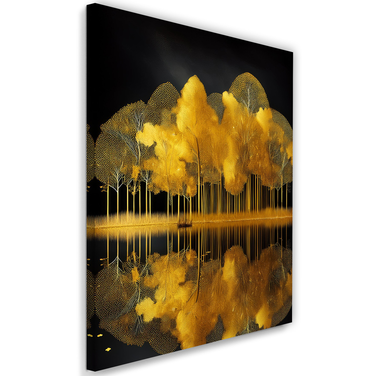 Feeby Obraz na płótnie, Złote Drzewa Glamour Pejzaż 40x60