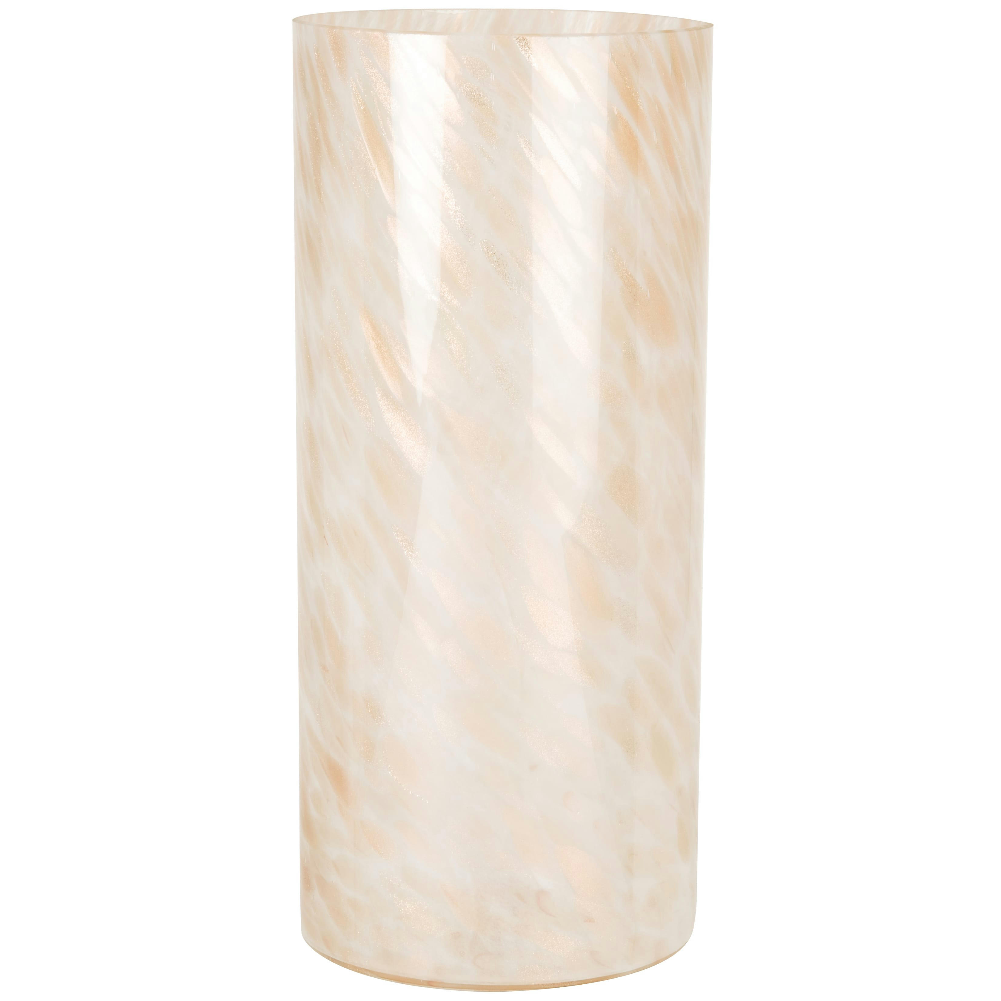 - Vase en verre recyclé transparent et blanc H32