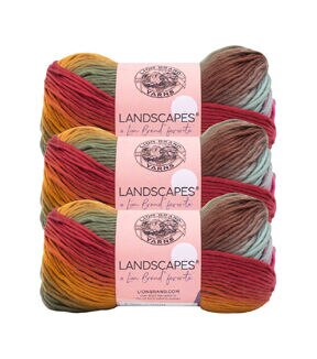 Lion Brand Landscapes 147yds Worsted Acrylic Yarn 3 Bundle