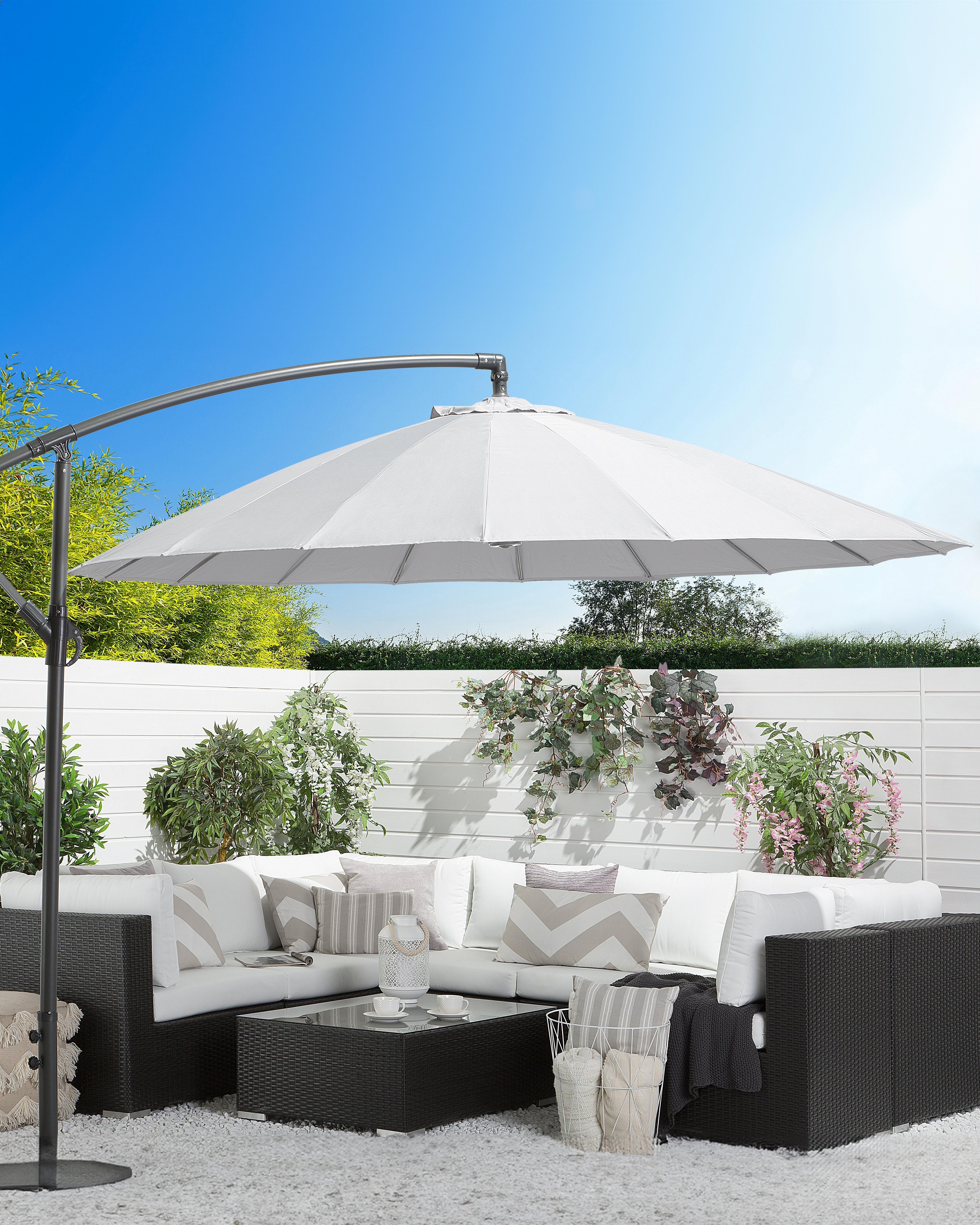 Cantilever Parasol 268 cm CALABRIA II Light Grey