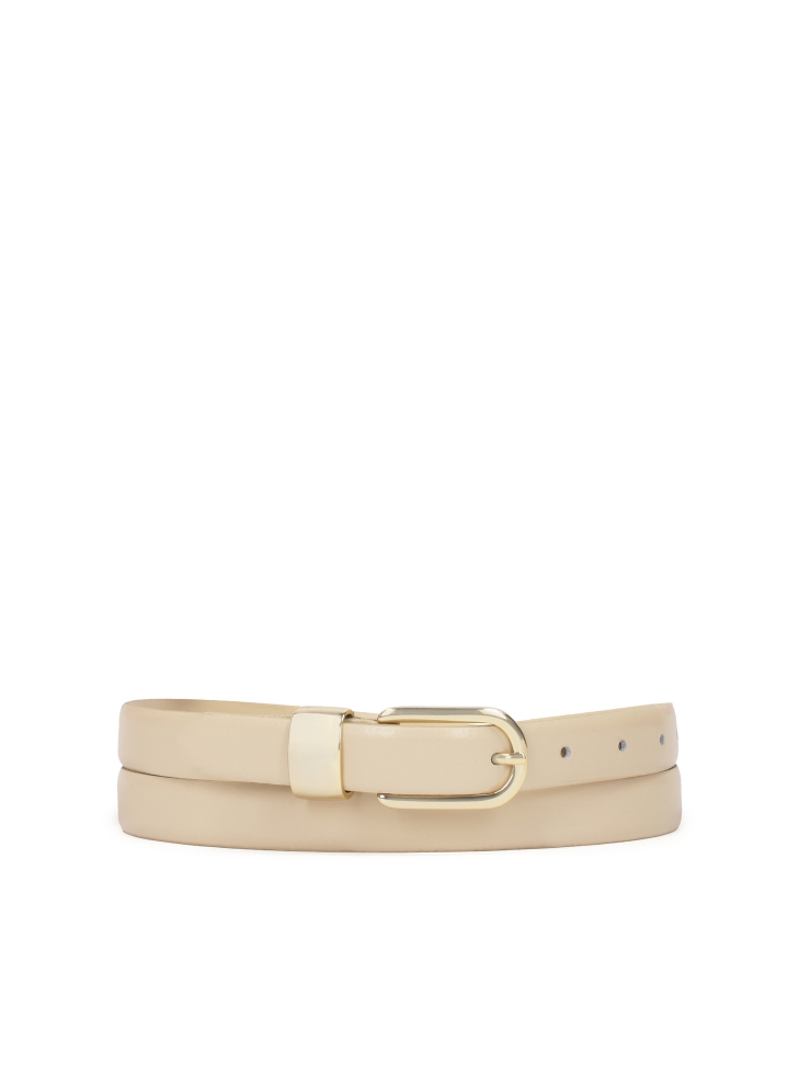 Beige belt with metal loop