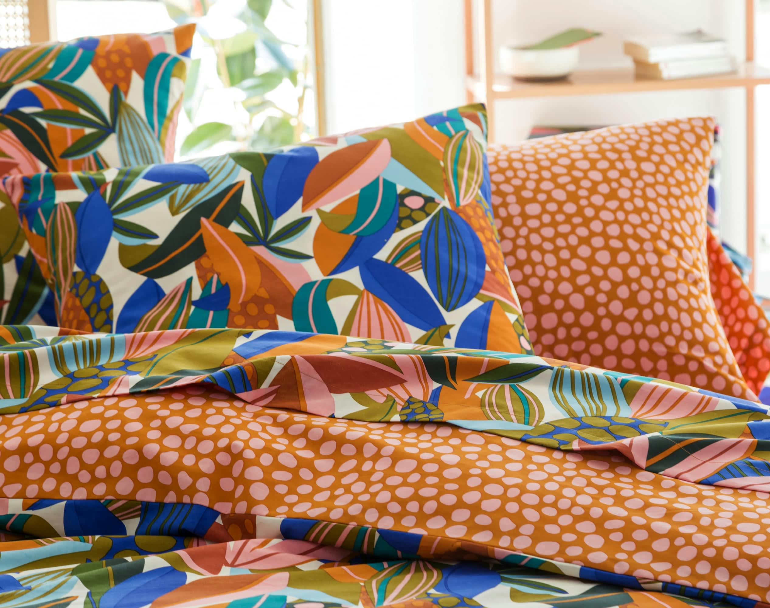 MARCO - Taie d'oreiller 65x65 multicolore en percale de coton