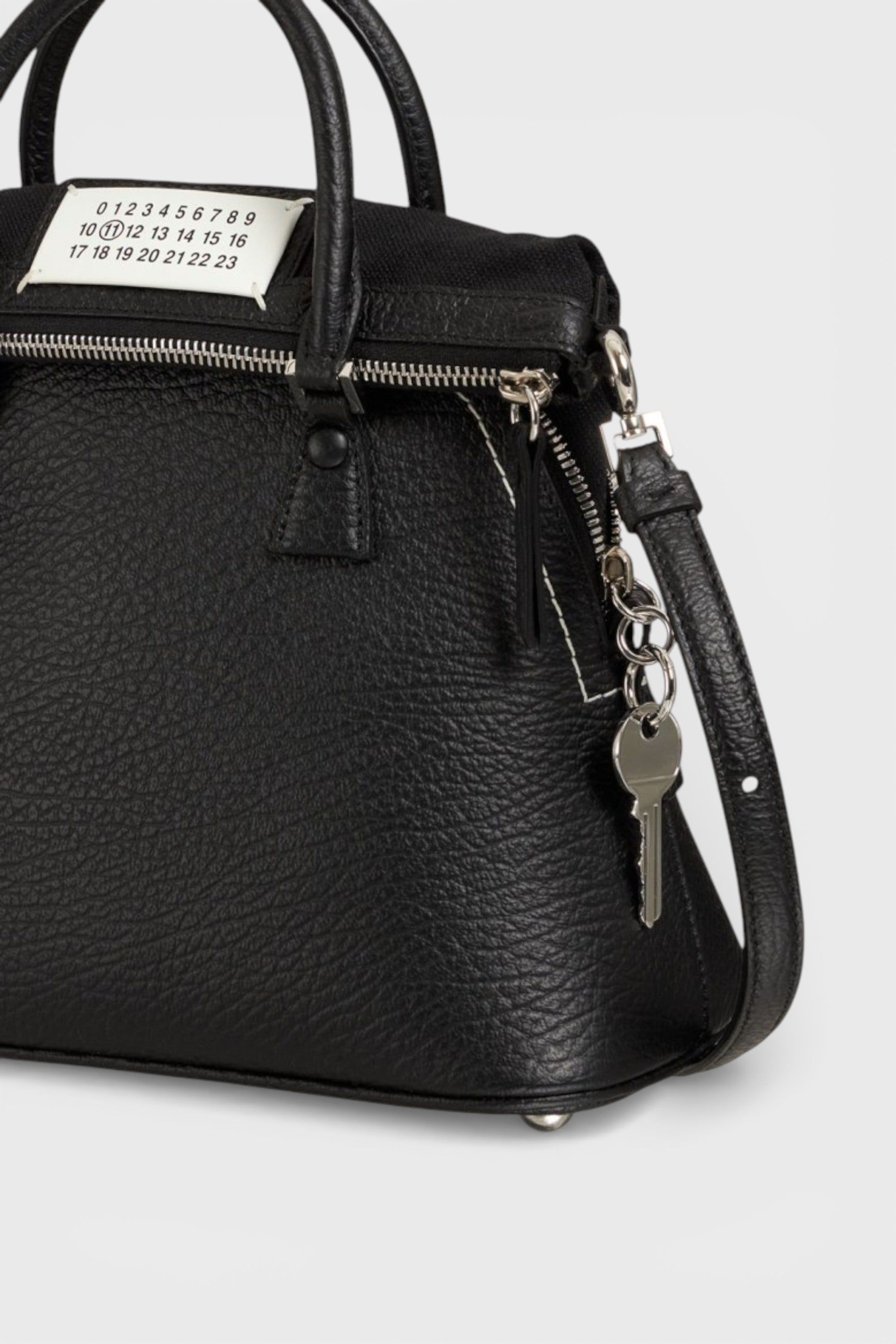 Maison Margiela Mini 5AC Grained Leather Top Handle Bag Black