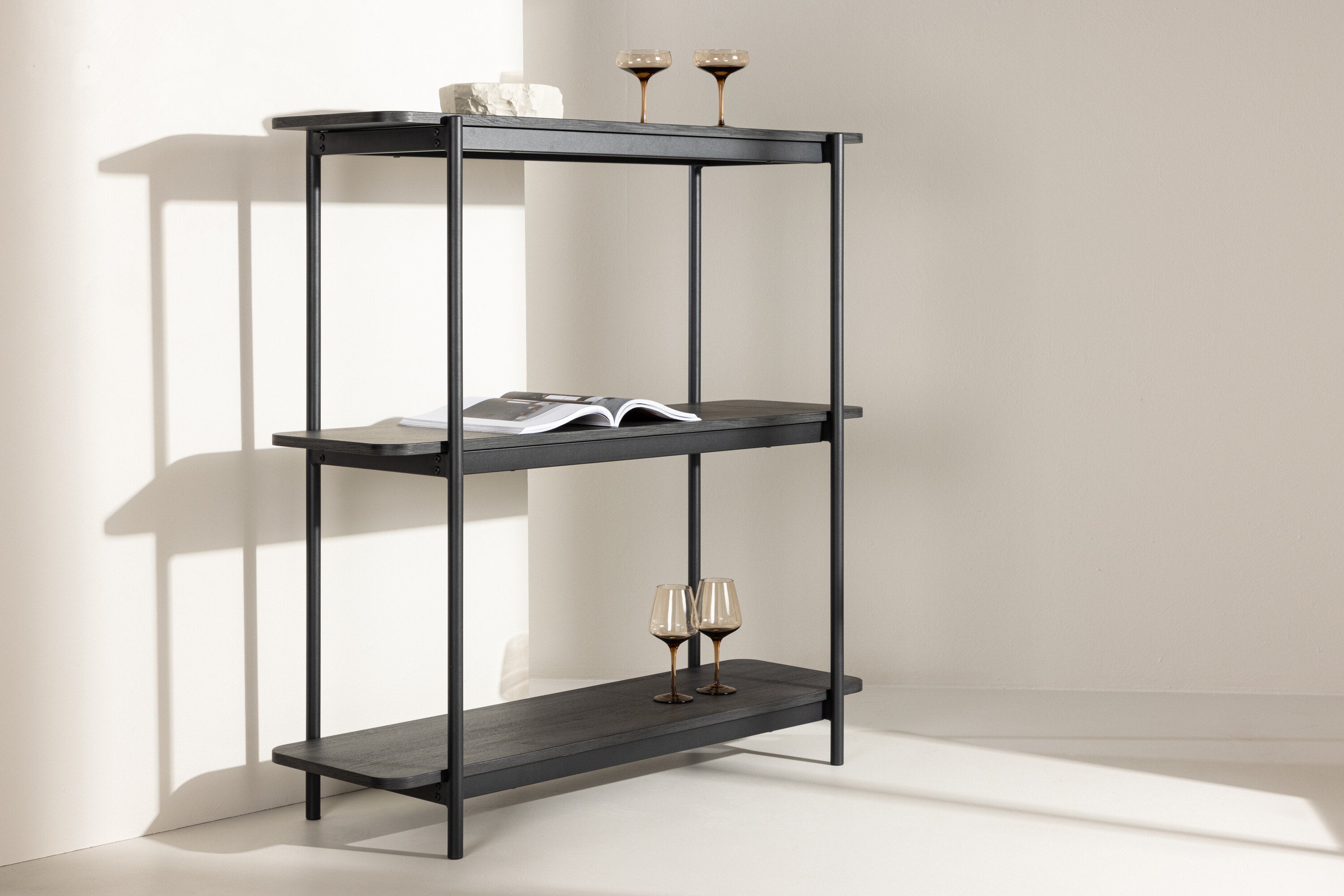 Rebellenclub Nuku Open Kast 120cm - Zwart
