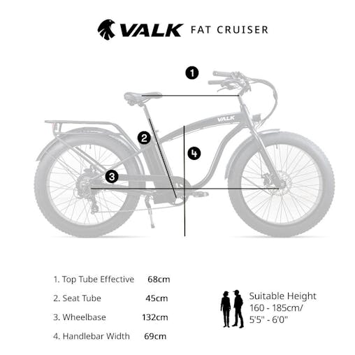 NNEMB Electric Fat Tyre Cruiser Bike, eBike with Throttle, Matte Black