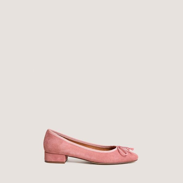 Ballerines à talonsen velours vieux rose | DADOU