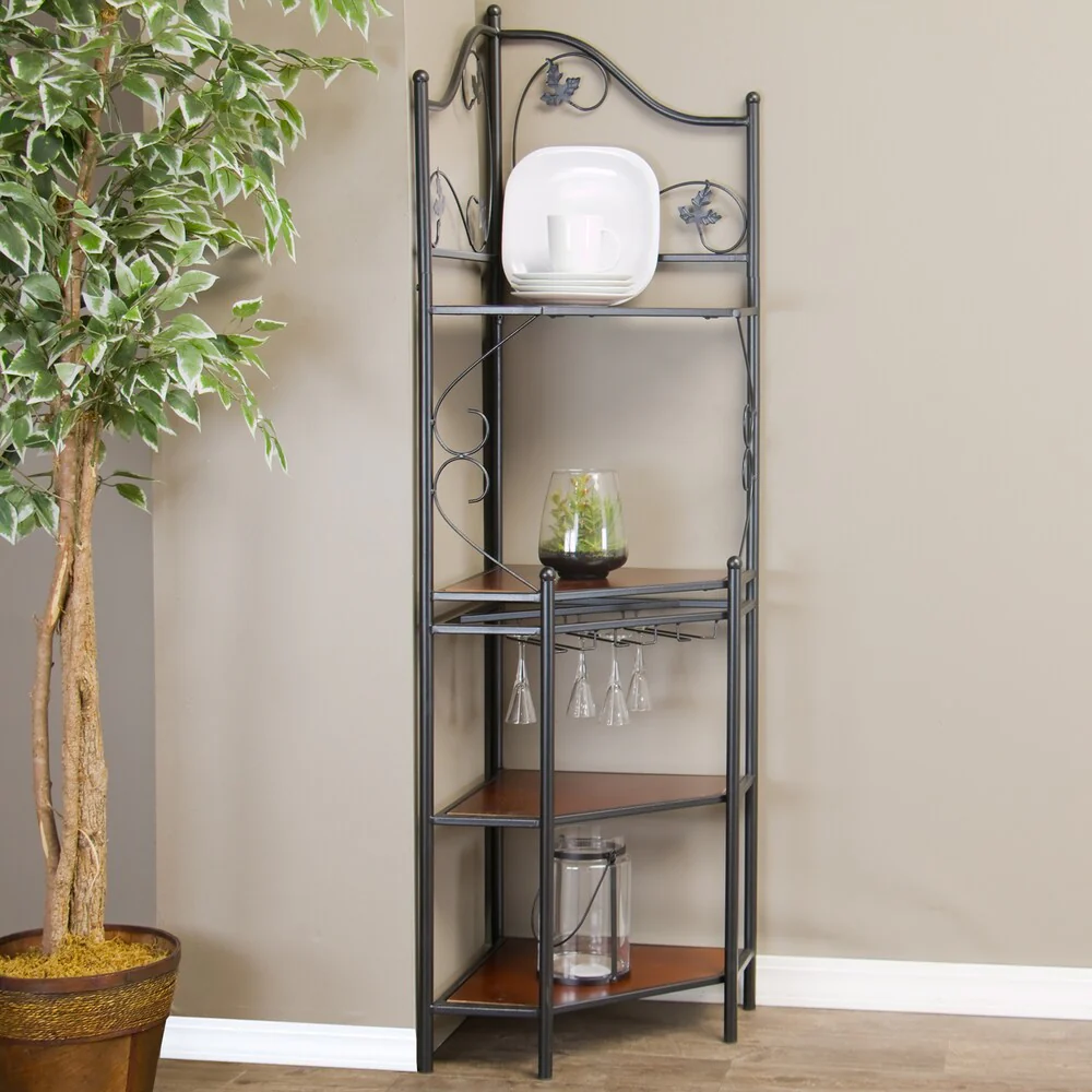 Pomona Low Wood and Metal Transitional Baker's Rack