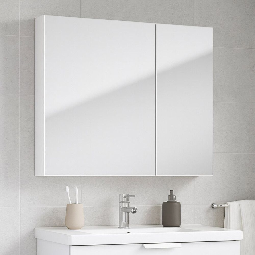 SPEILSKAP RIVA AGNES 80CM HVIT