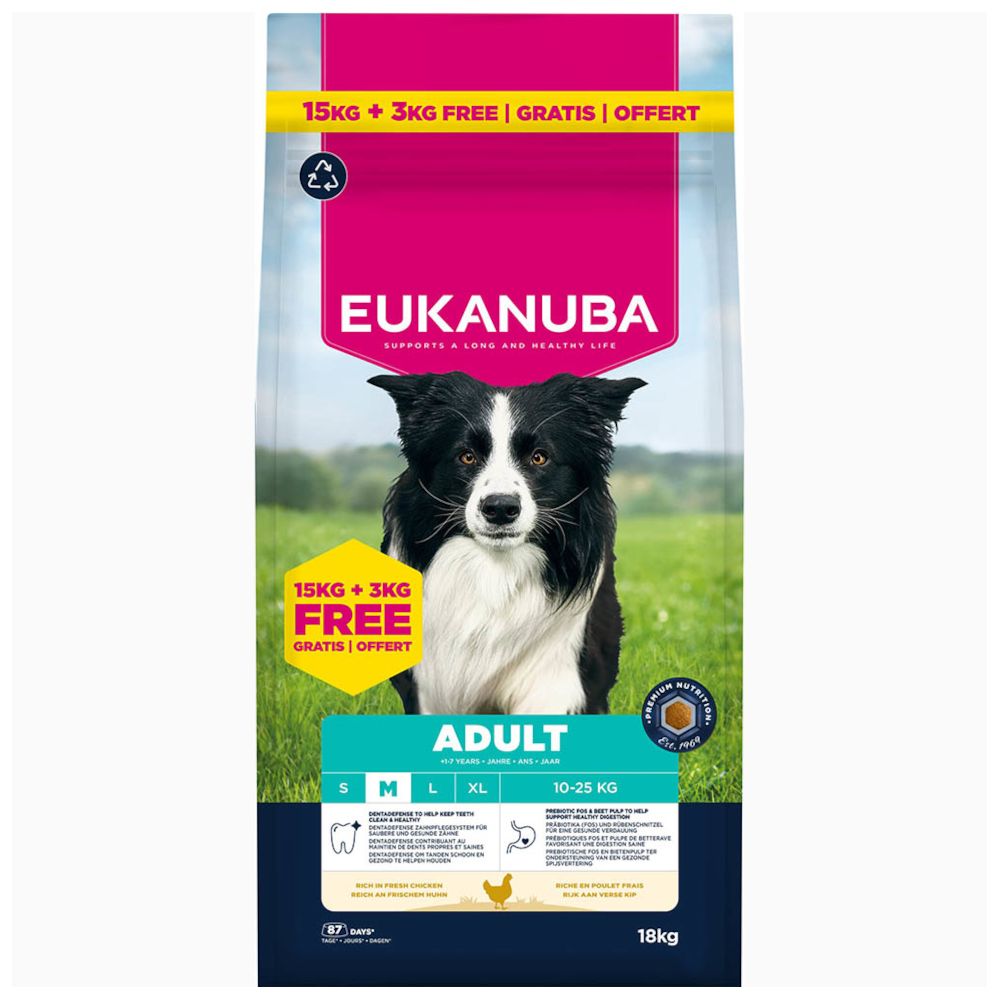 18kg Eukanuba Dry Dog Food 15kg + 3kg Free! *