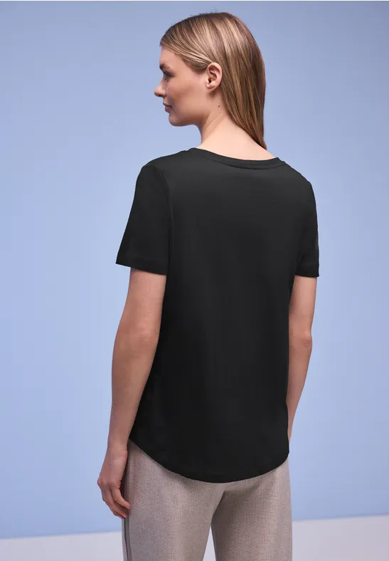 Kurzarm Longshirt mit Rundhals