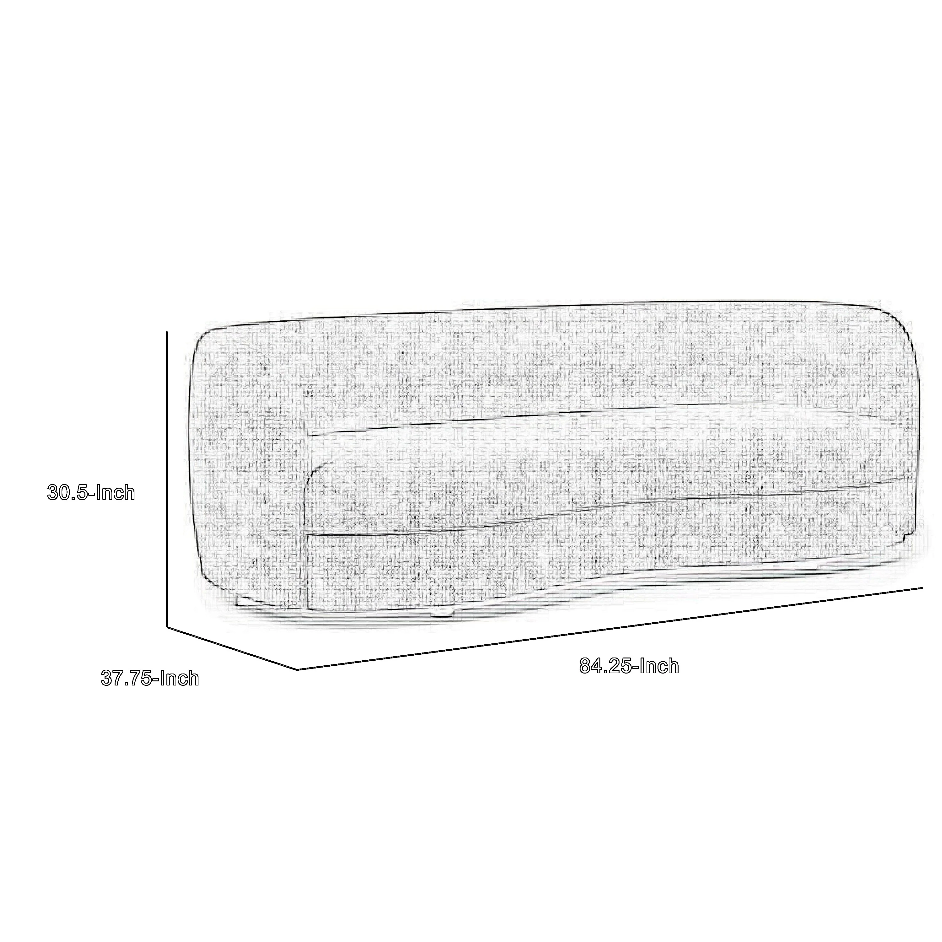 Srey Sofa, 84 Inch, Modern Plush White Boucle, Curved Kidney Shape