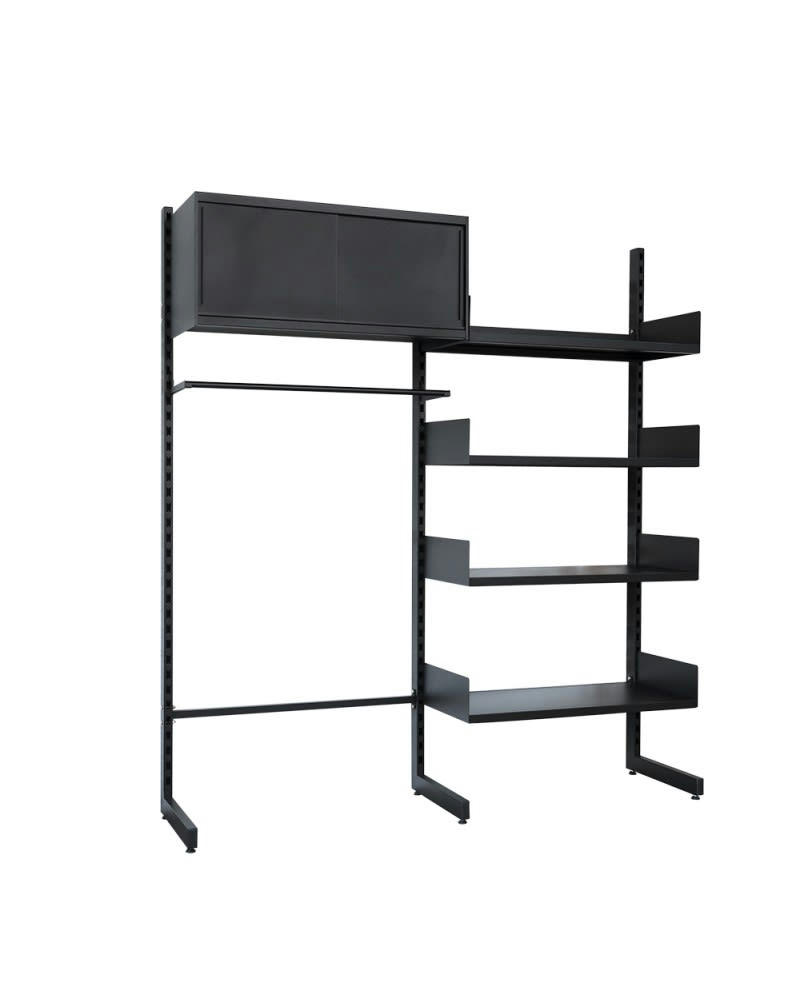 MOK - Mobilier de rangement autoportant sans fixation en métal noir robuste