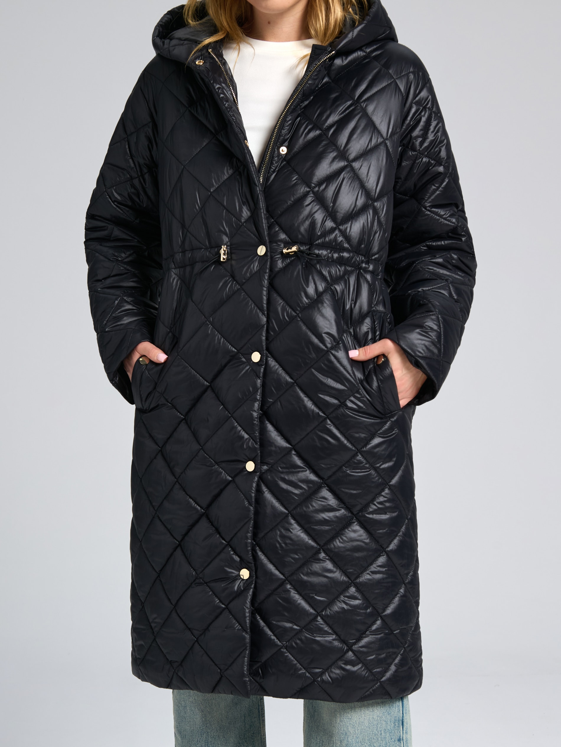 Pikowana kurtka puffer z kapturem