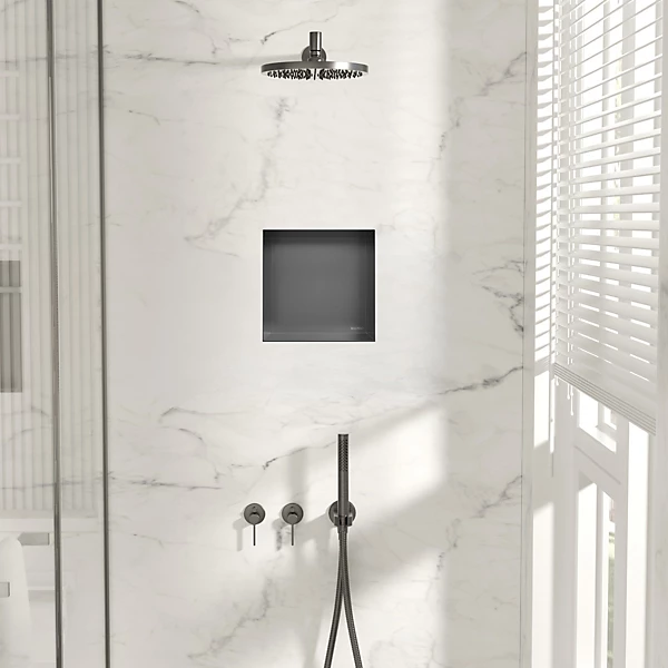 Balneo Niche murale sans cadre graphite WALL-BOX NO RIM Gun Metal 30x30x10 cm