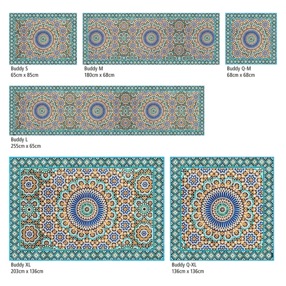 Vinyl Teppich »Jill«, BxL:203 cm x 136 cm, grün|rot|gelb