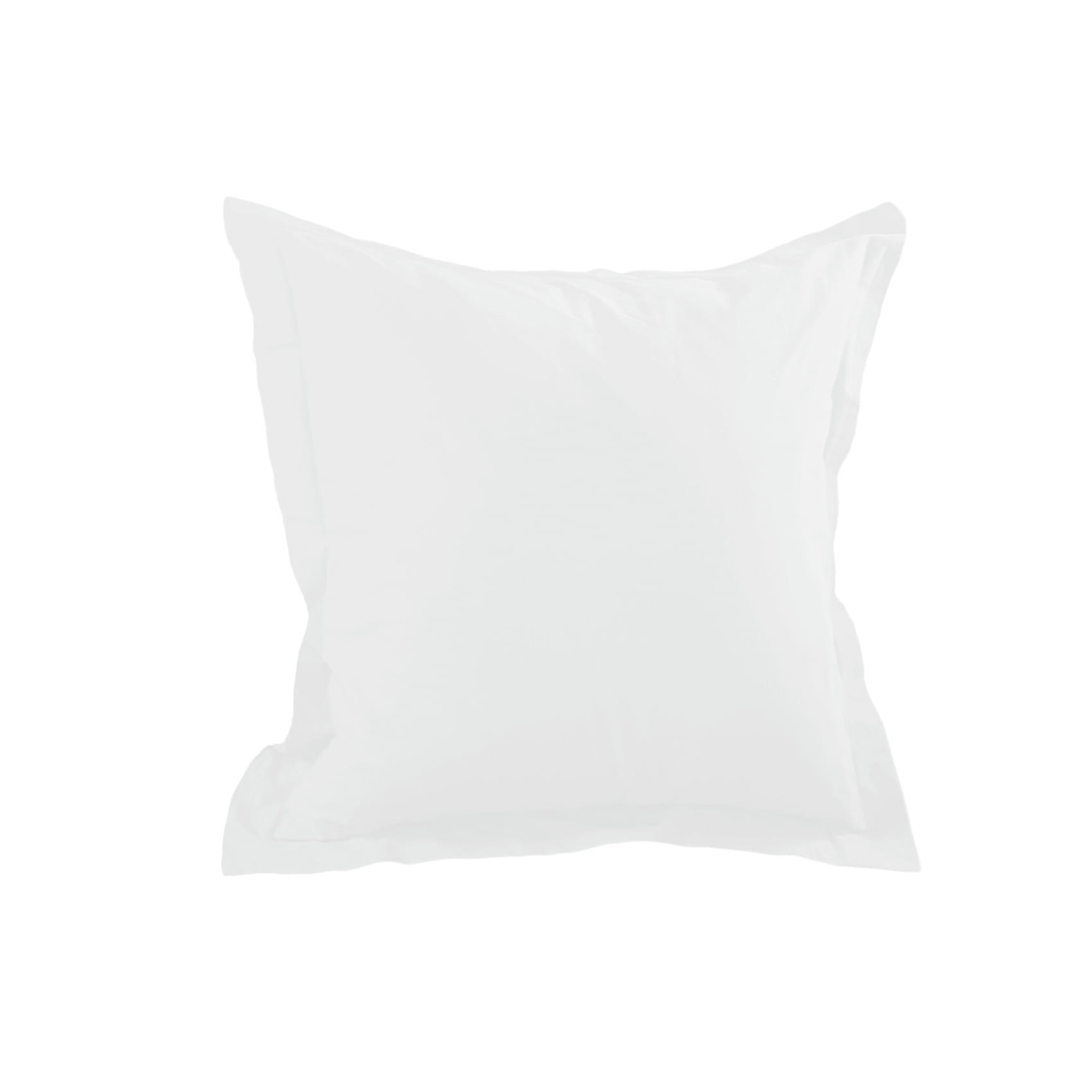 - Taie d'oreiller unie en coton blanc 65x65 cm