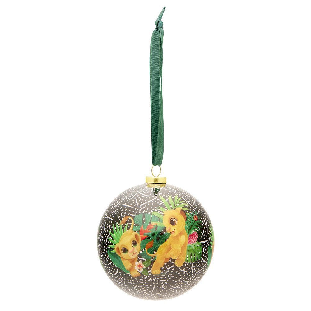 Boule de No&euml;l Disney Le Roi Lion verte et rouge Ø7,5cm
