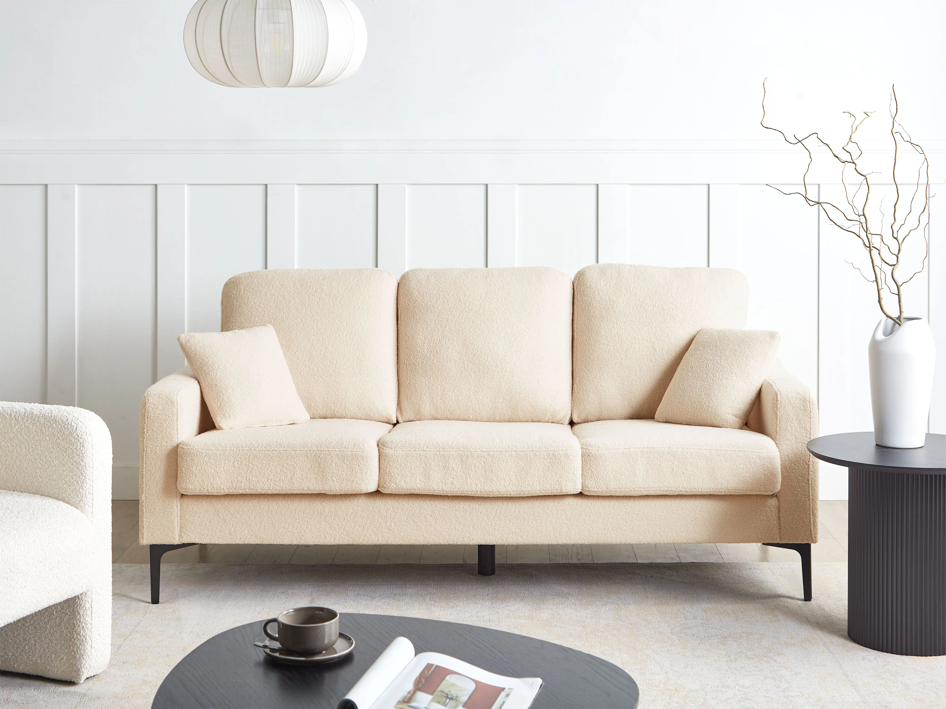 Sofa 3 Seater GAVLE Boucle Beige