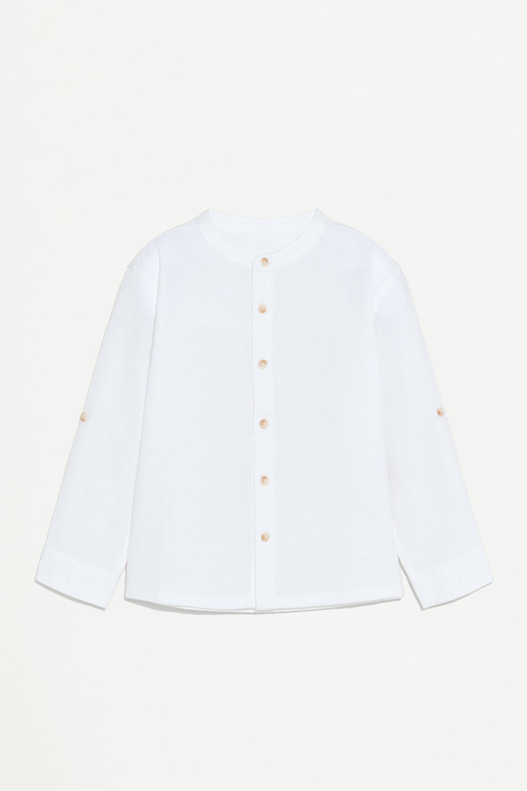 Camisa lino - algodón cuello mao