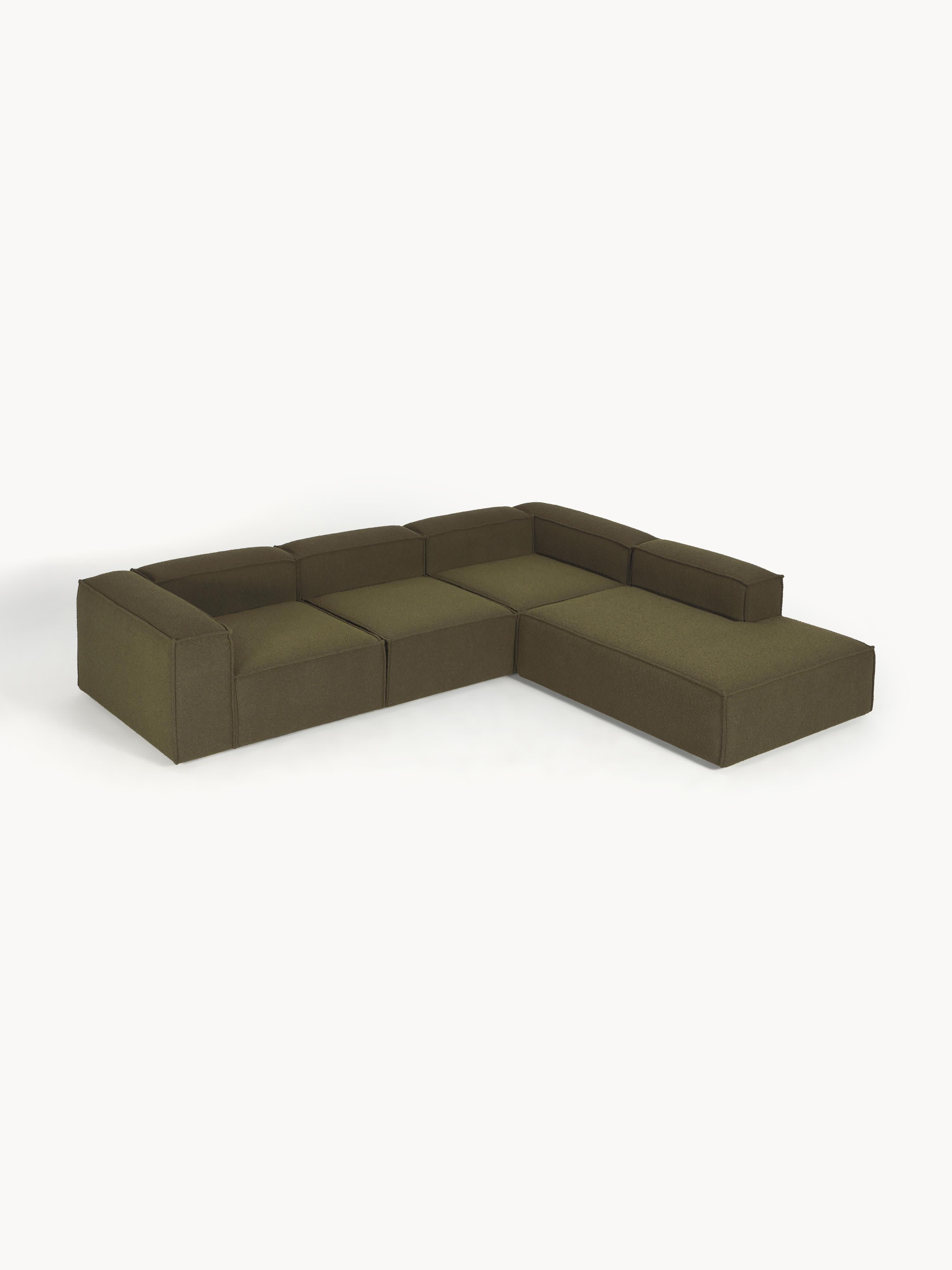 Modulares XL-Ecksofa Lennon (4-Sitzer) aus Bouclé