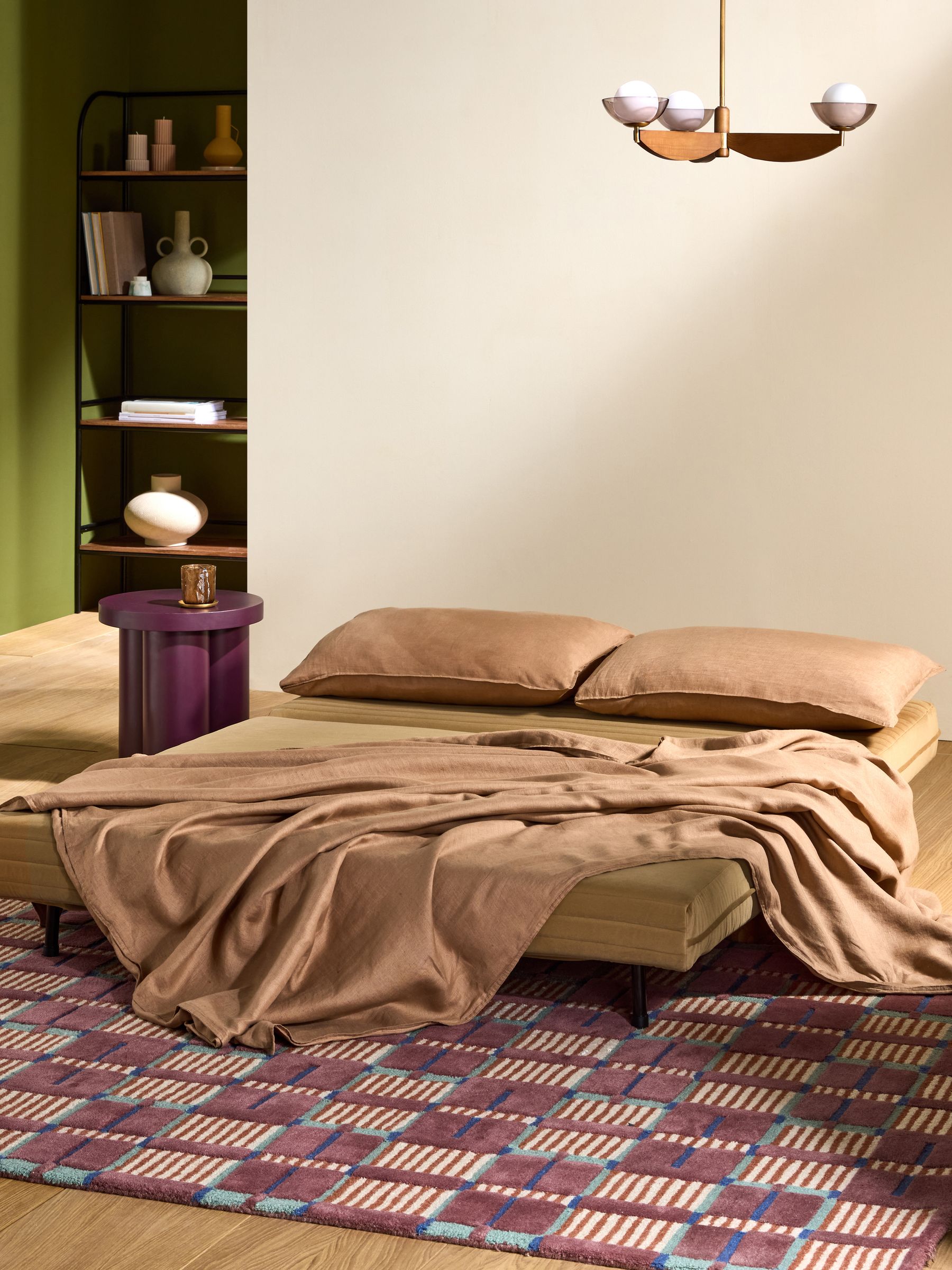 Large Bingham 2 Seater Sofa Bed in Soft Carmale Natural Velvet