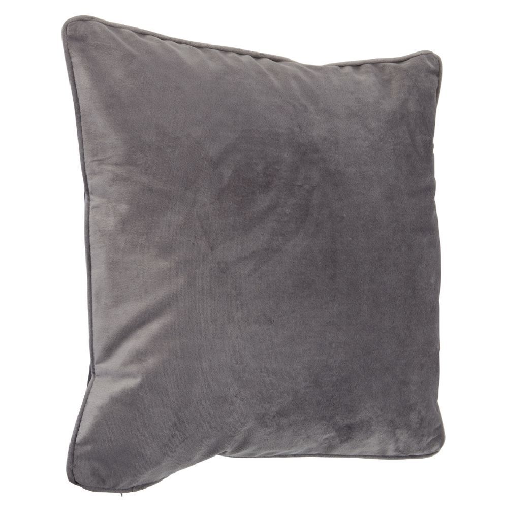 Housse de coussin imitation velours 40x40cm gris