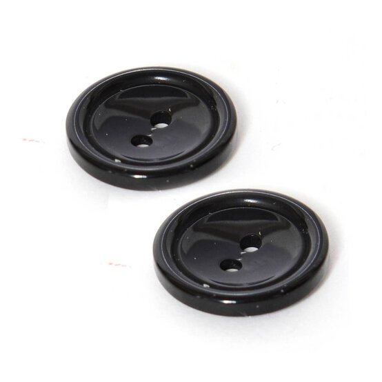 Hemline Black Basic Knitwear Button 2 Pack
