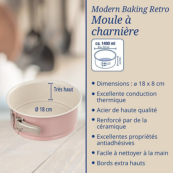 Ensemble de 2 moules à manqué à charnière 18 et 20 cm Dr. Oetker Rétro
