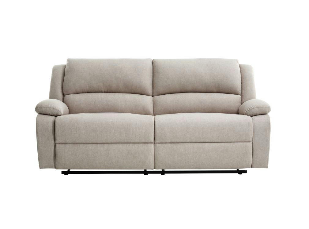 RELAXXO - Canapé relax manuel 3 places avec 2 assises XXL en tissu - Beige