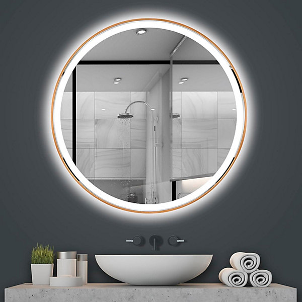 Miroir Rea Led P11398 Mmj Brush Copper 90Cm 90 x 90 x 90 cm