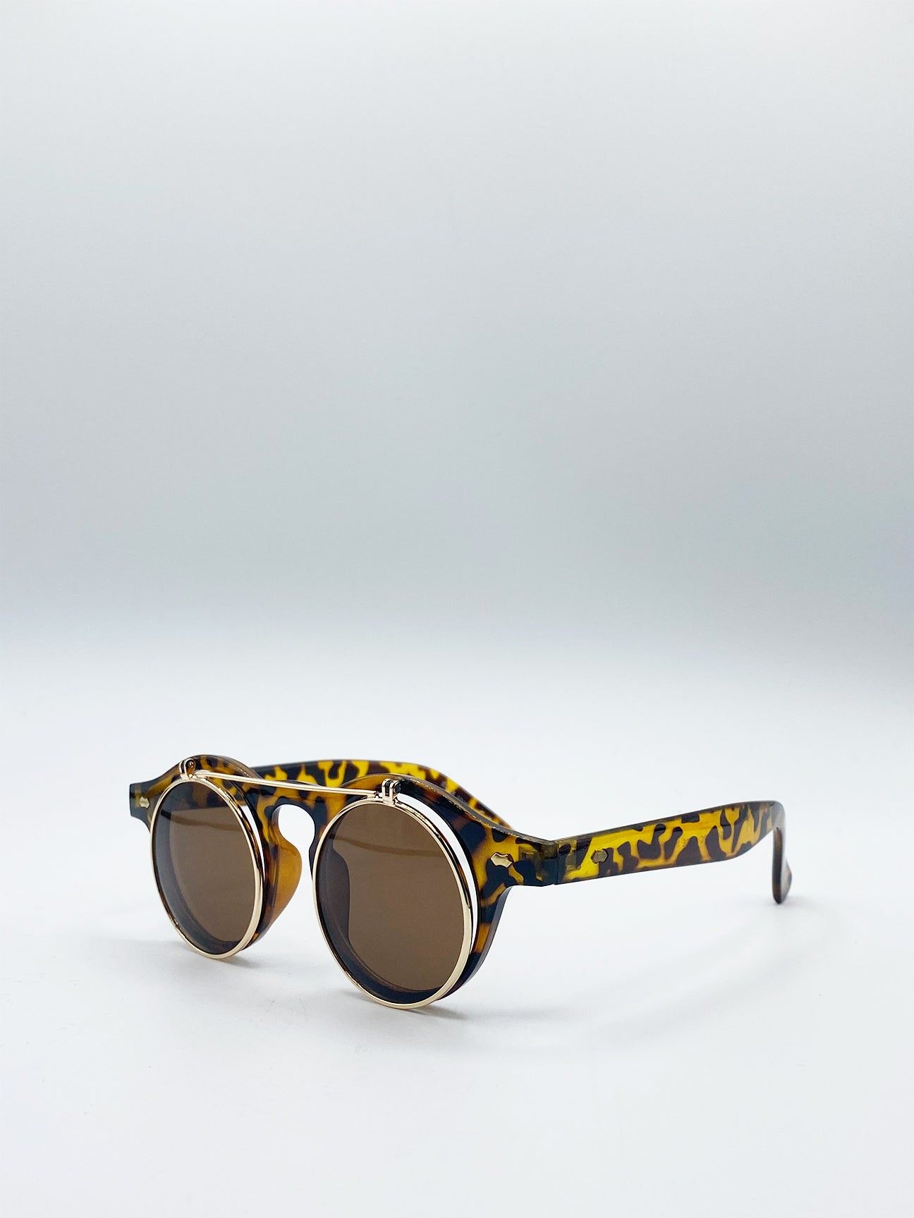 SVNX Brown Flip Lens Sunglasses