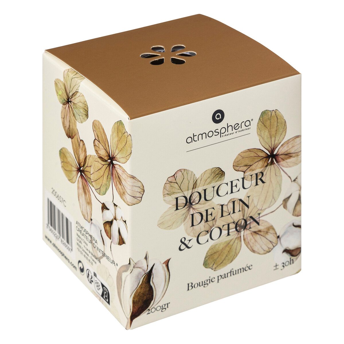 "Oudy" bell scented candle Cotton Flower, 200g