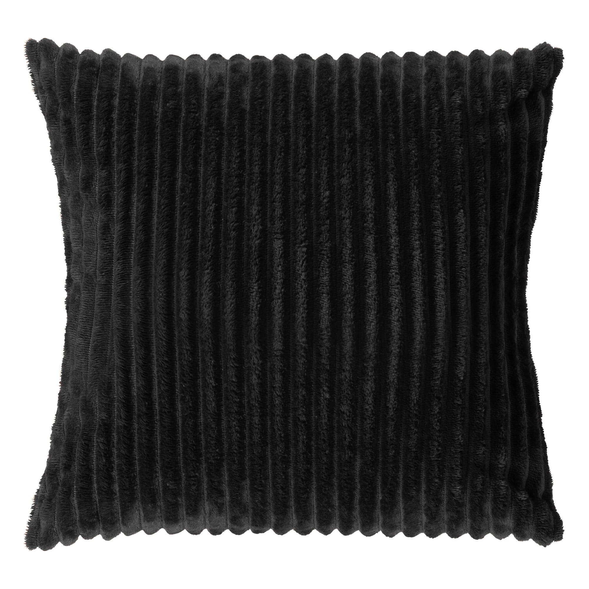 MART - sierkussen 45x45 cm - zacht ribfluweel - corduroy - Raven - zwart