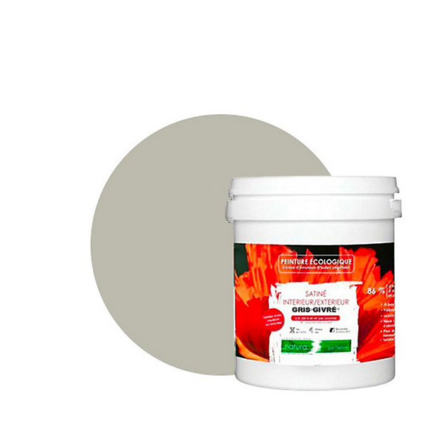 Gris Givré Peinture interieur exterieur aspect satin Natura - Gris Givre - 1L