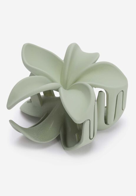 Womens Sage Green Matte Flower Hair Clip