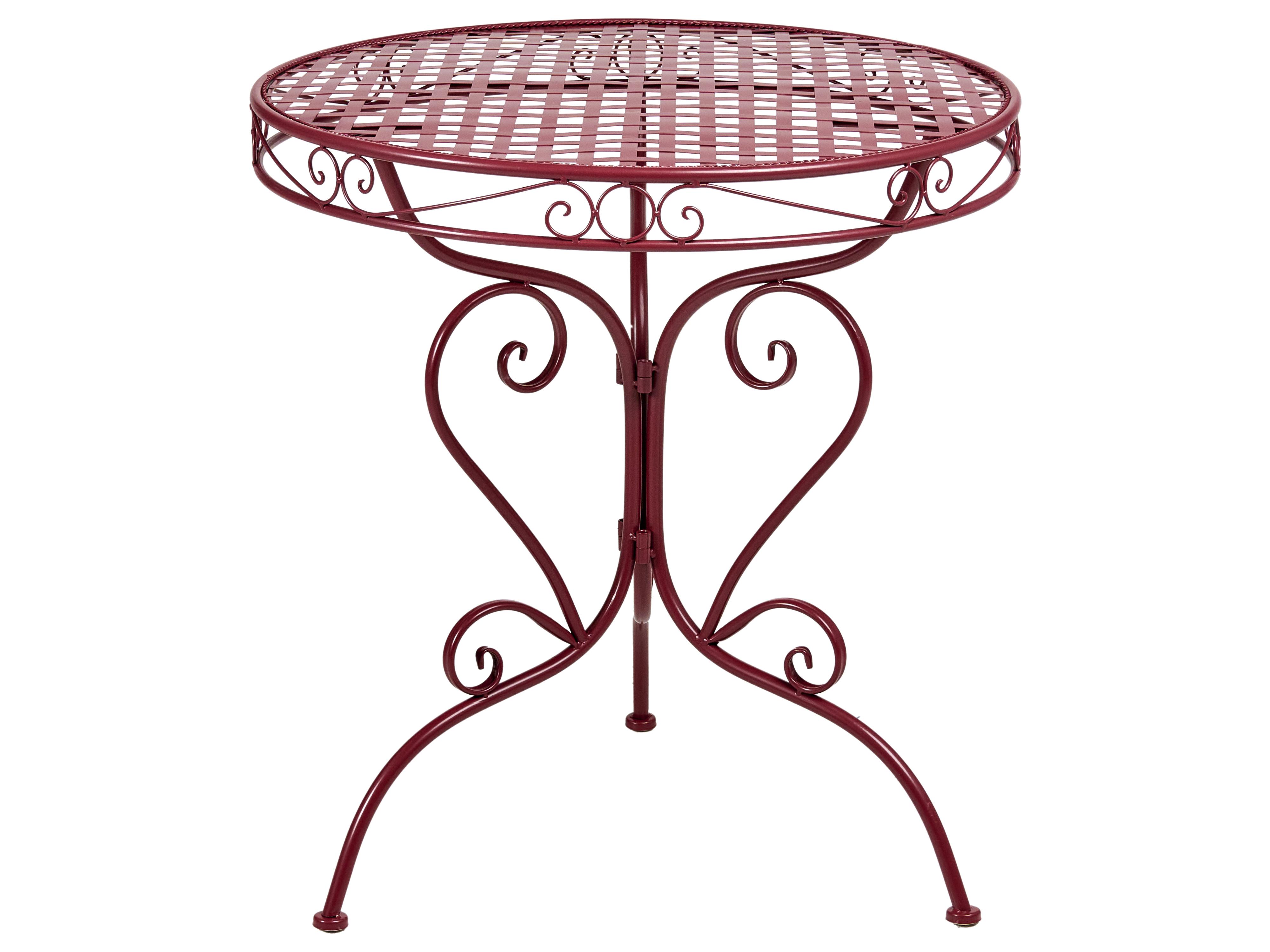 Bistro Set ALBINIA Metal Burgundy