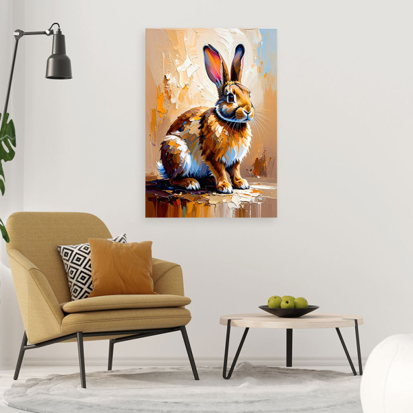Feeby Obraz do salonu kuchni pokoju, Królik jak malowany 40x60