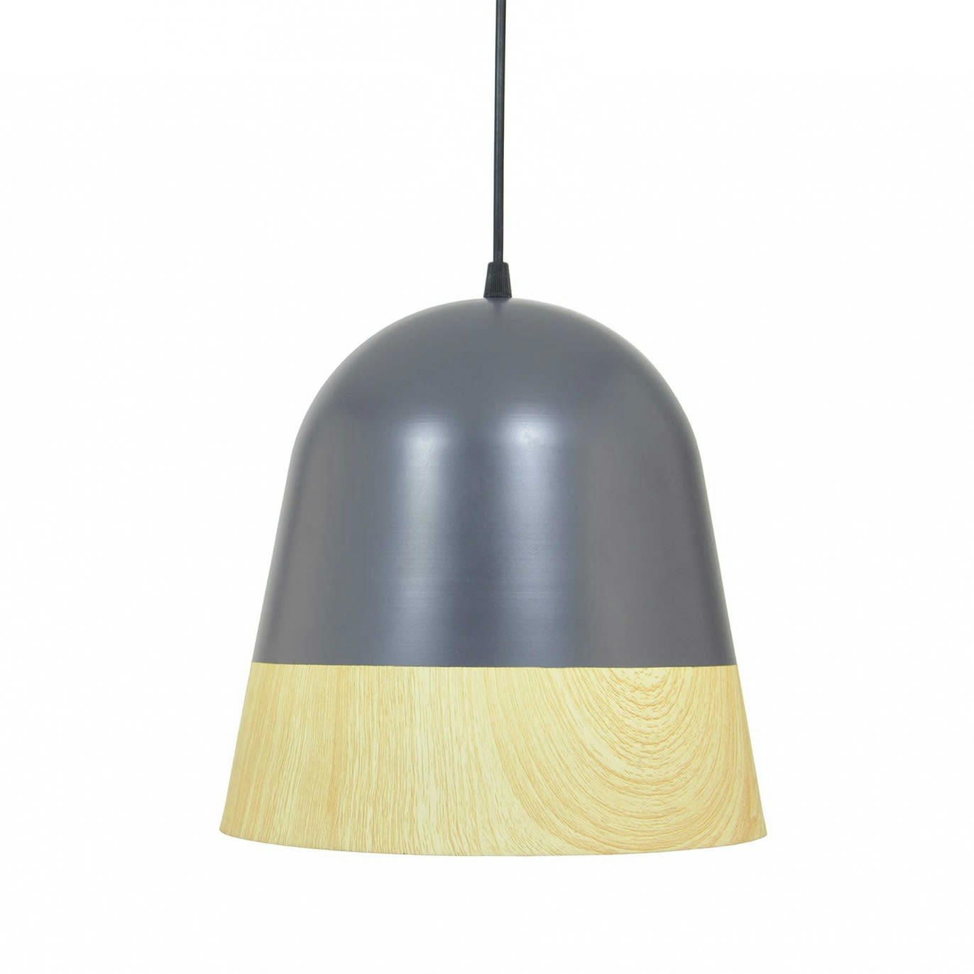 RONDWOOD - Suspension en métal peinture effet bois et gris noir