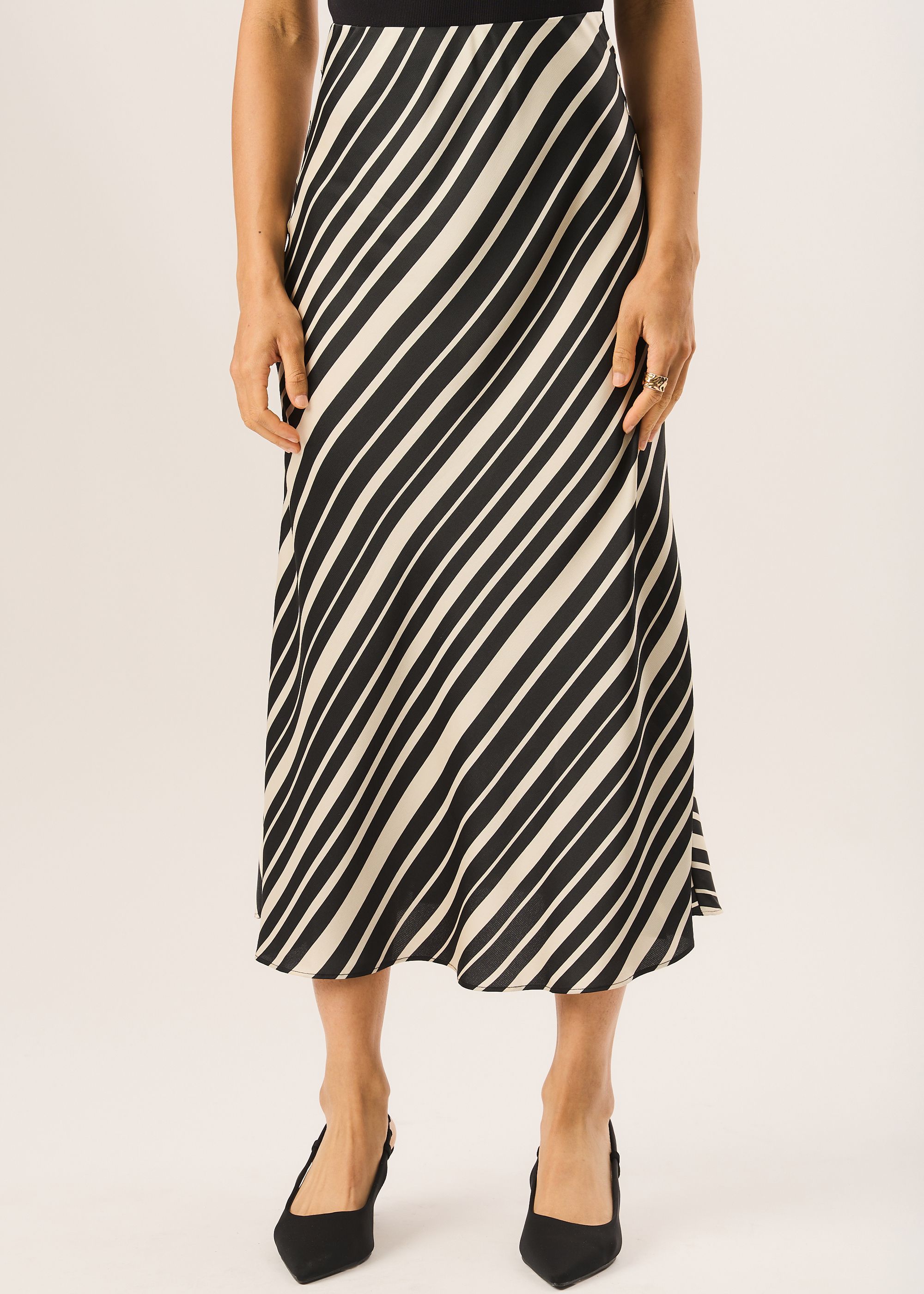 Gini London Bias Stripe Assymetric Skirt