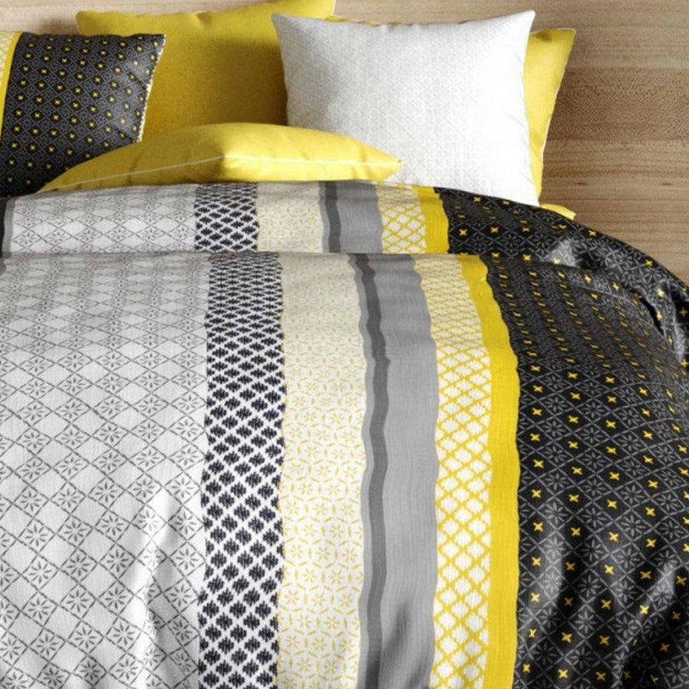 - Parure de lit 2 places coton à motif 240x260 cm