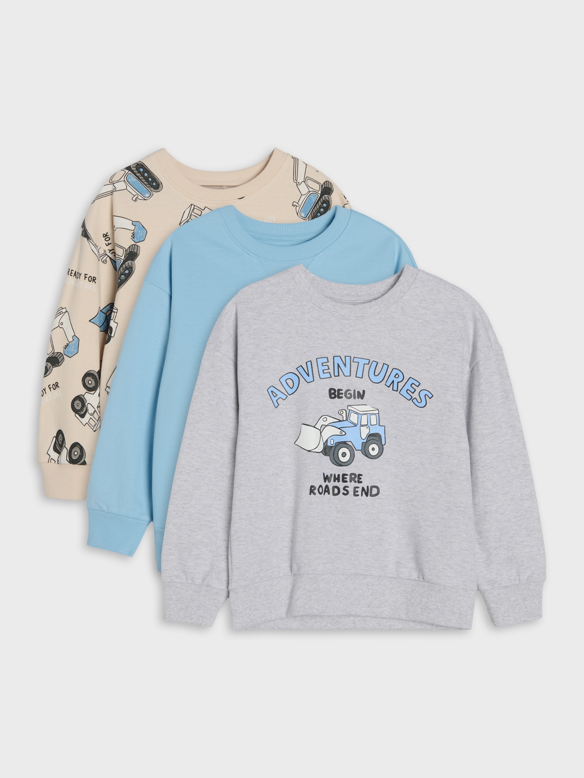 Bluzy crewneck z bawełną 3 pack