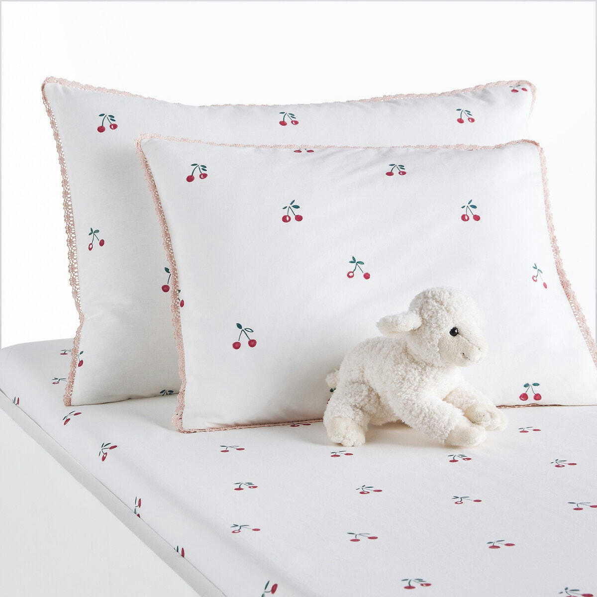 Taie d'oreiller bébé coton biologique, Griotte