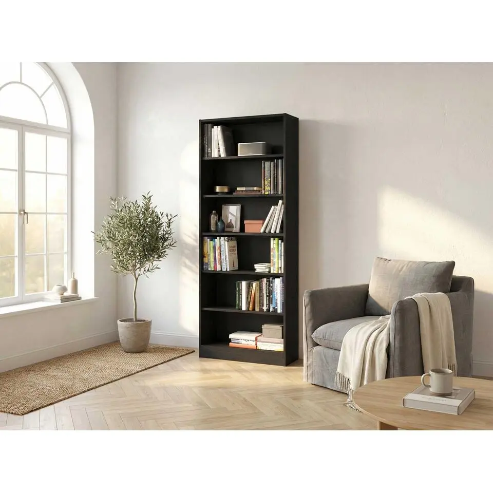Boekenkast Hobby 198 cm-5 legplanken-zwart