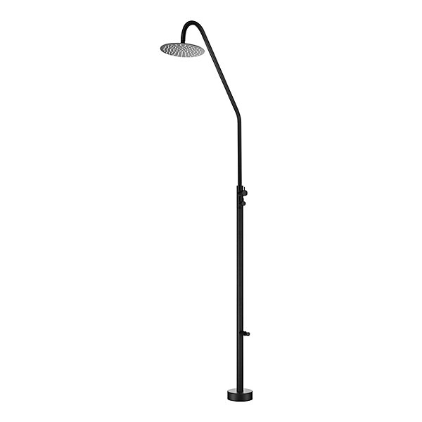 Douche de piscine en acier 316 noir design moderne et robinet monoforo