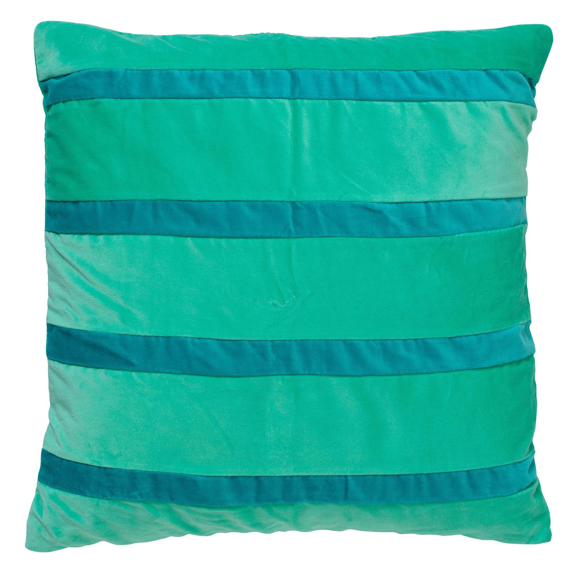 PEMM - Housse de coussin vert en velours-45x45 cm avec motif rayé