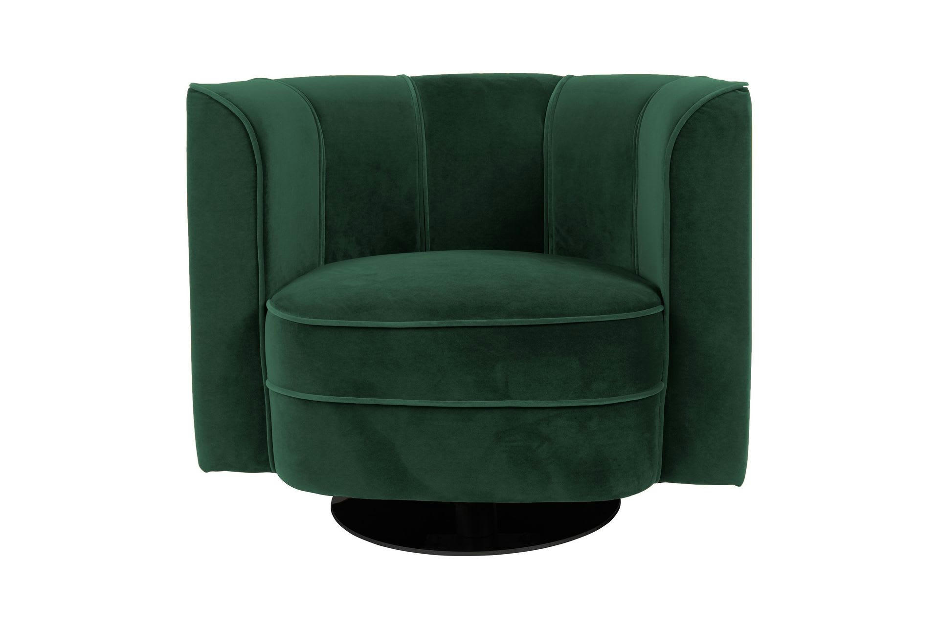 FLOWER - Fauteuil en velours vert